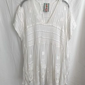 Johnny Was White Embroidered Tunic | XS